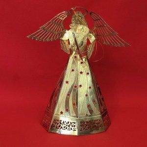 VTG Copper Tone Metal Angel Christmas Ornament